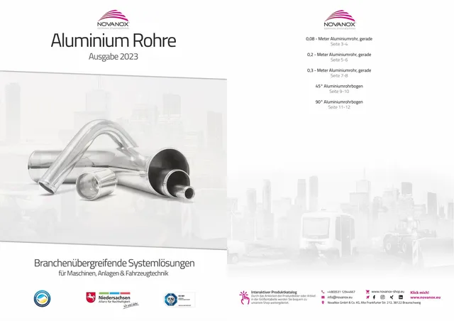 Cover: NovaNox Katalog Aluminium-Bauteile 2023