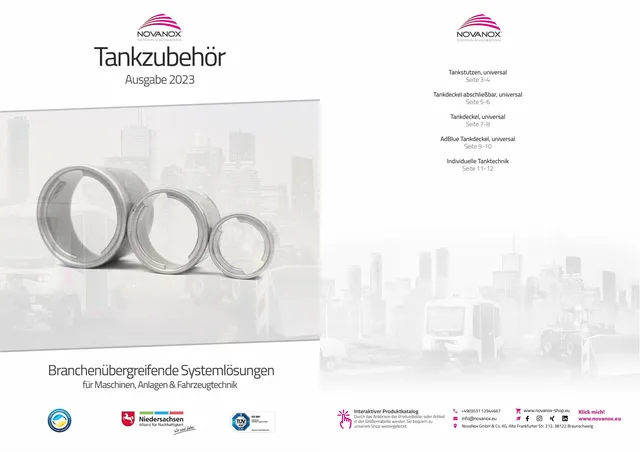 Cover: NovaNox Katalog Tankzubehör 2023