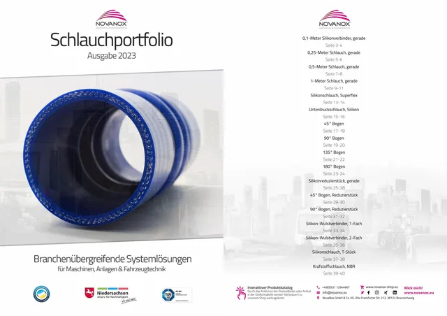 Cover: NovaNox Katalog Silikonschläuche 2023